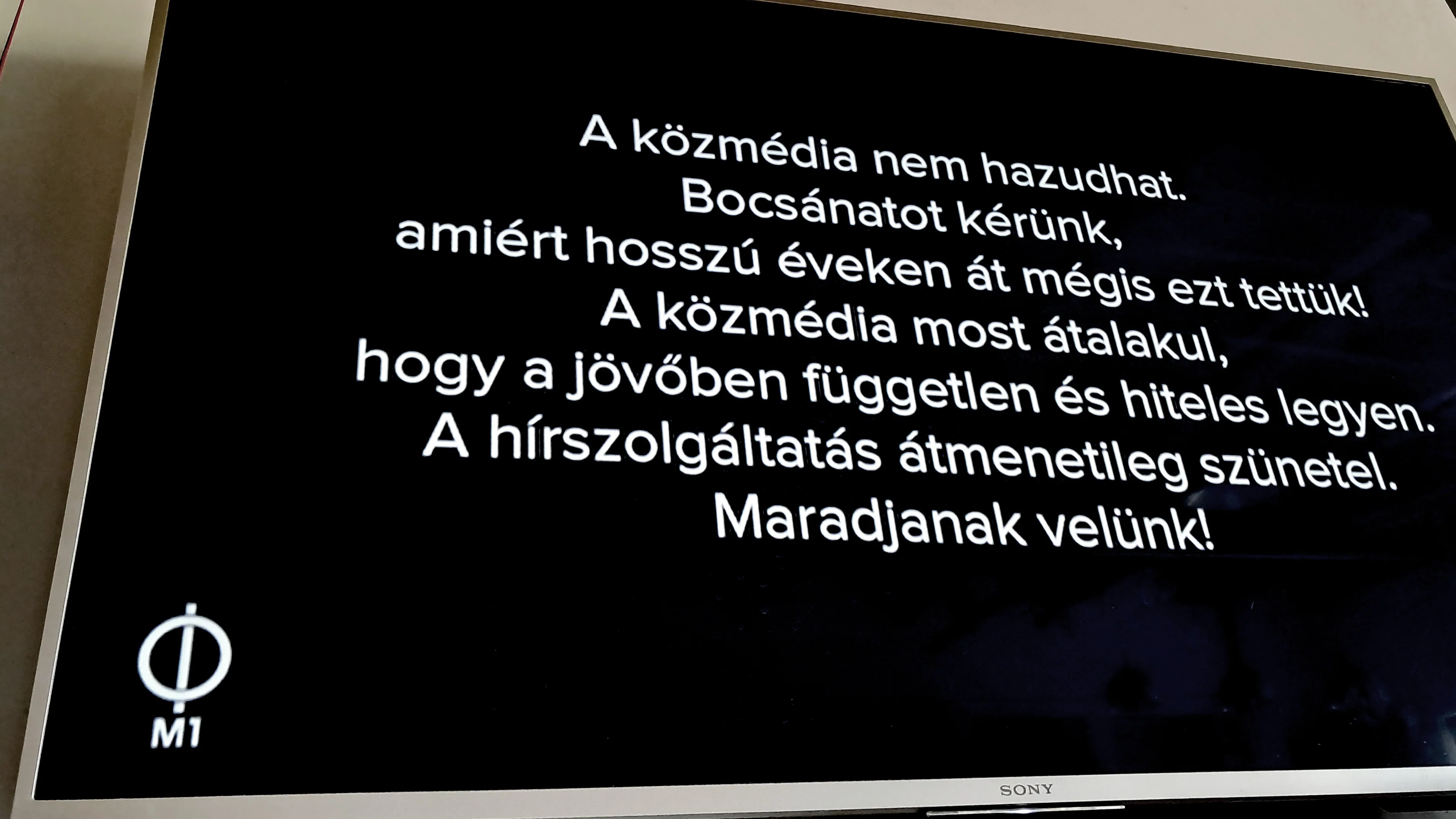 Leállították az M1 adását
