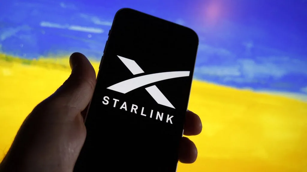 starlink ukrán zászló