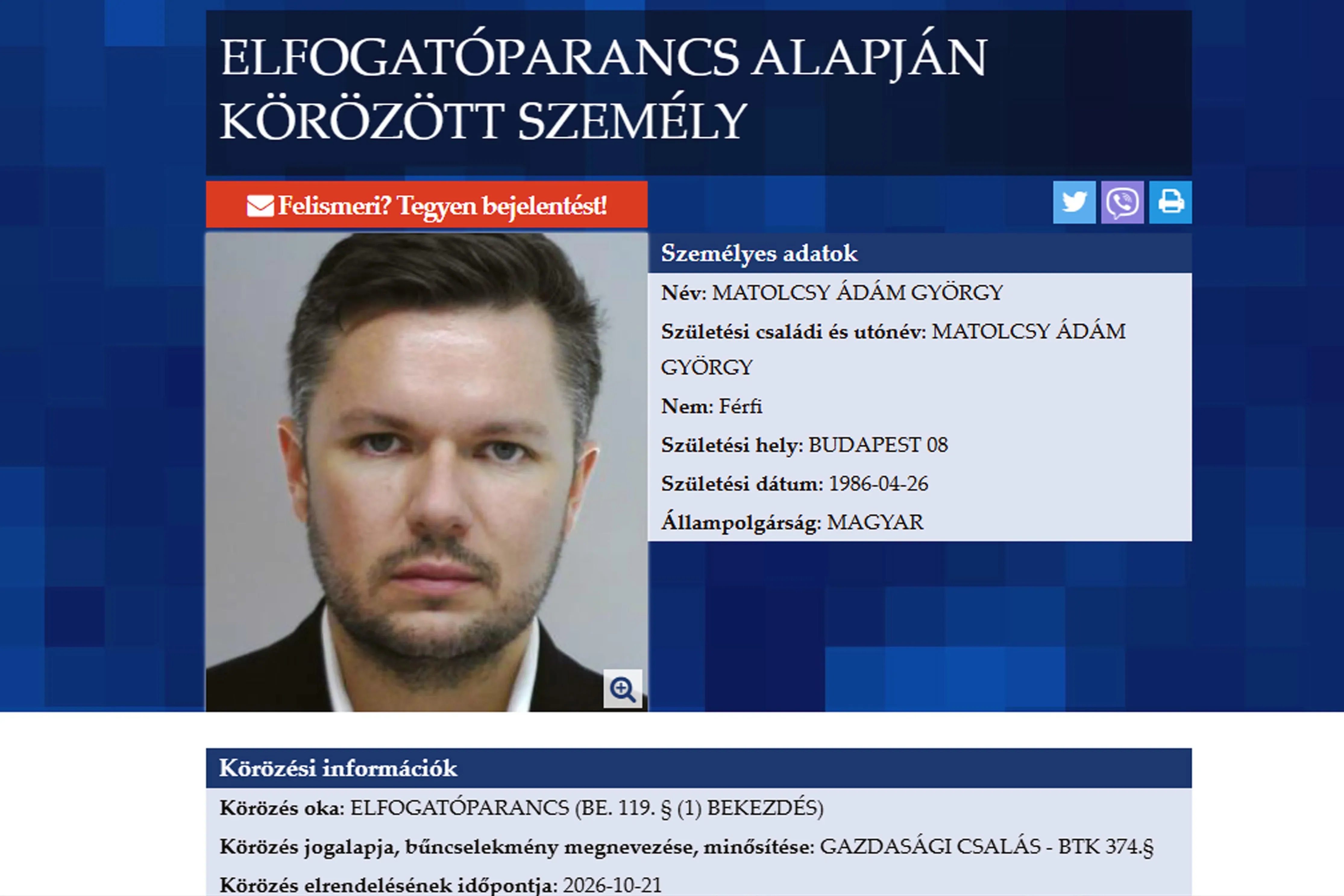 A nemzetközi bűnözők is felfigyelhettek Matolcsy Ádámra